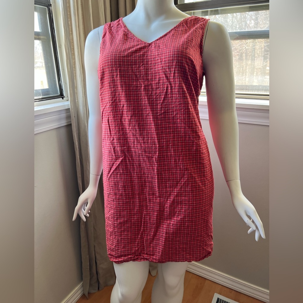 Red plaid mini dress